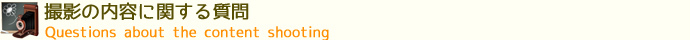 撮影の内容に関するご質問